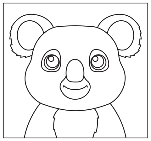 Cartoon Koala Selfie Coloring Page